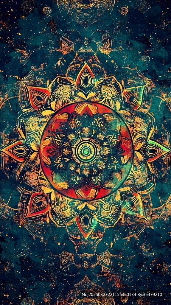 神秘绚丽曼陀罗花纹图案