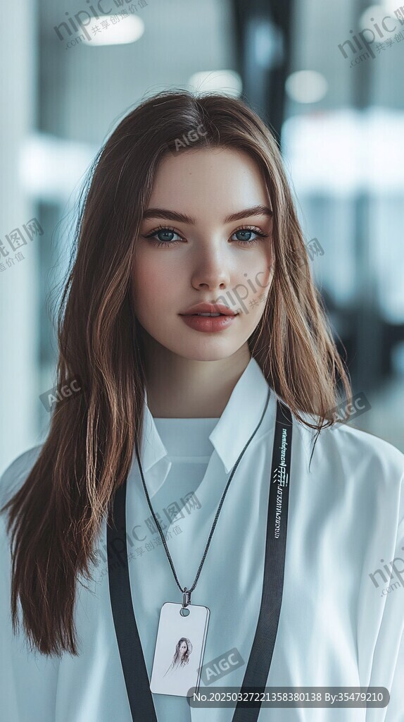 职场丽人证件照特写