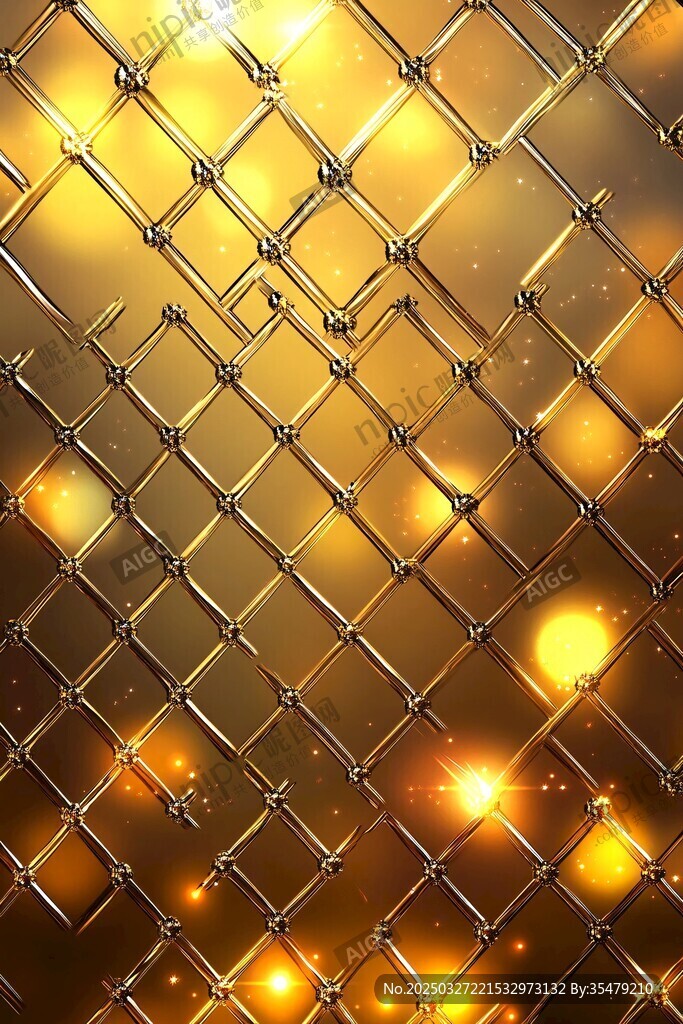 金色网格背景闪耀特效图