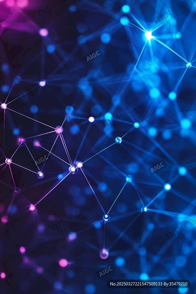 梦幻科技感网络连接背景图