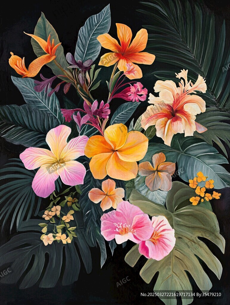 热带花卉插画