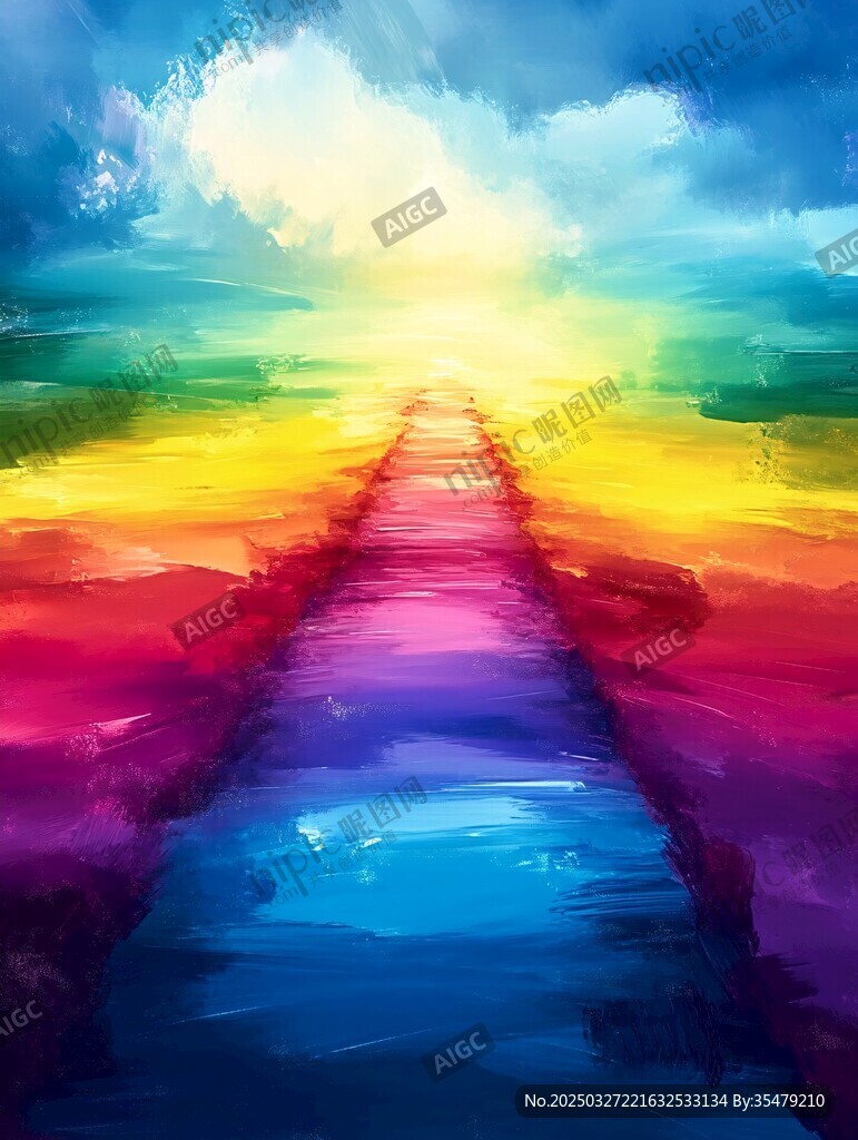 梦幻彩虹之路奇幻风景