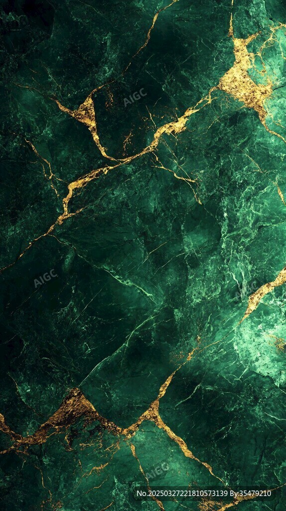 翠绿金纹大理石纹理背景