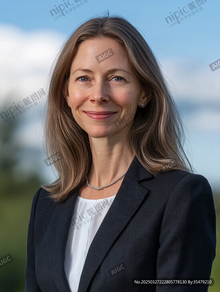 职业女性微笑户外肖像照
