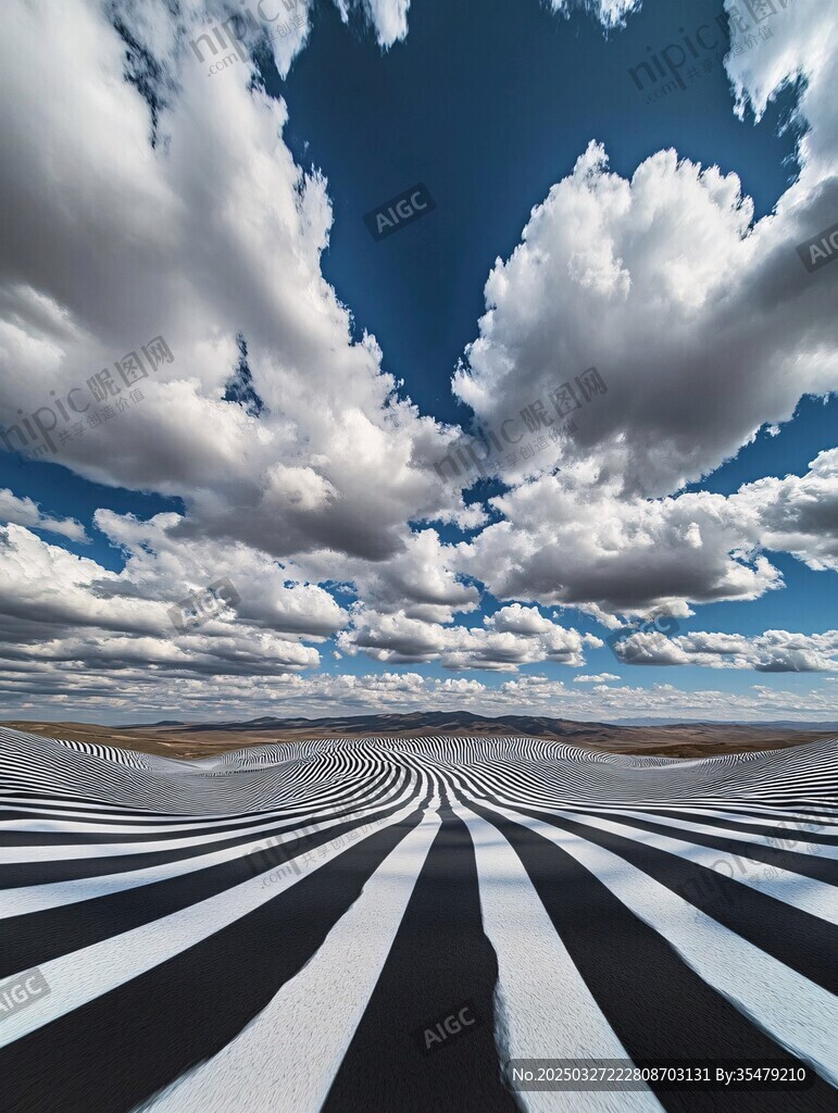 天际黑白条纹之路