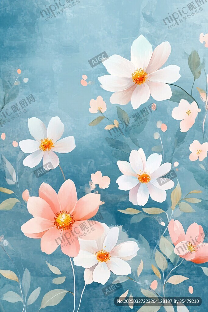清新花卉背景图