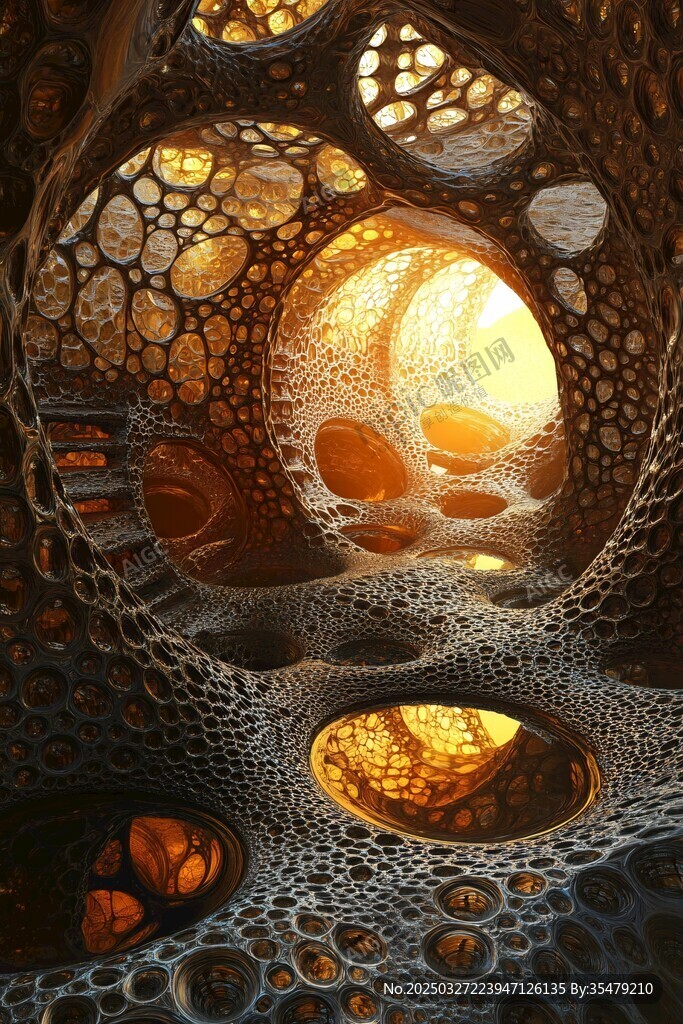 梦幻多孔结构艺术空间