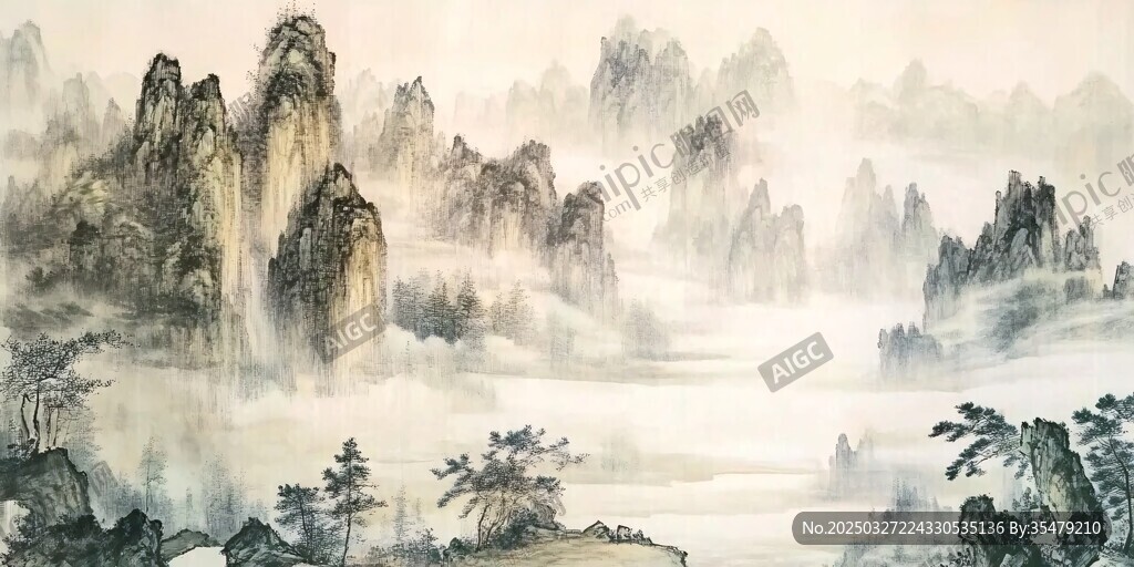 水墨山水意境图