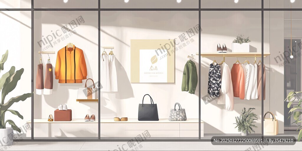 时尚服装店橱窗陈列展示