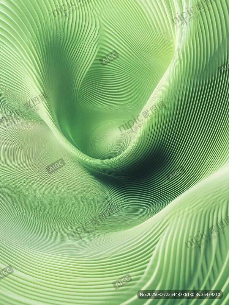 绿色动感线条抽象艺术图案