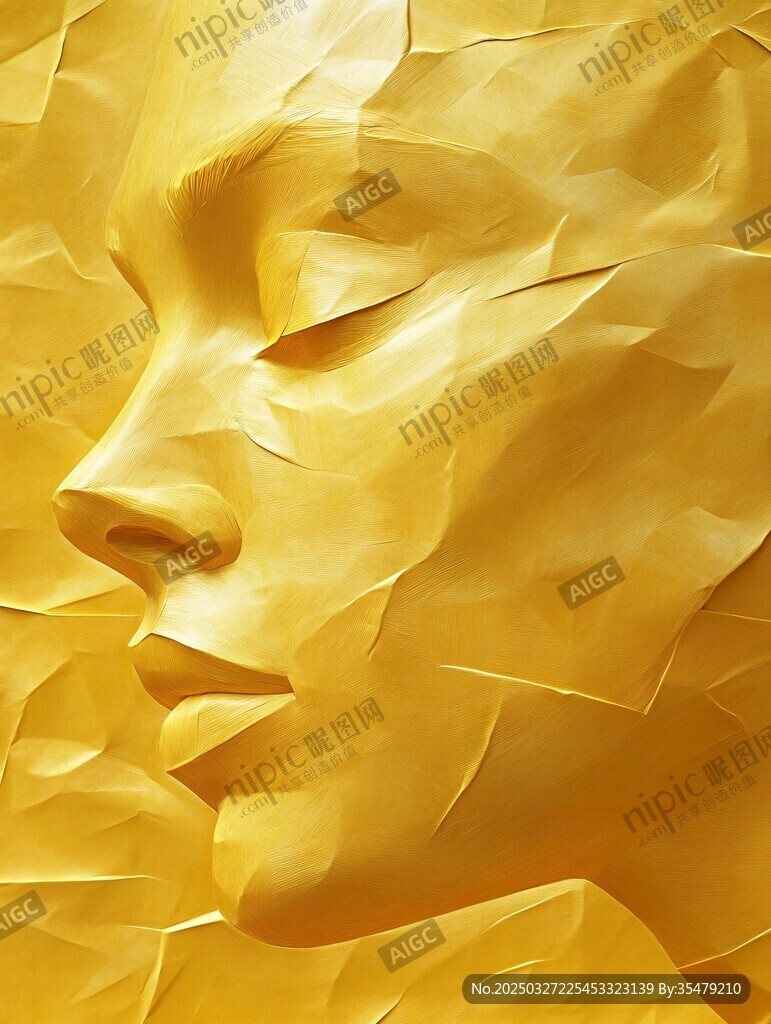 金色立体人脸艺术图像