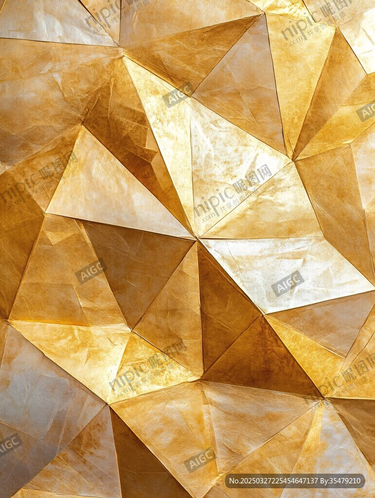 金色几何拼接墙面纹理