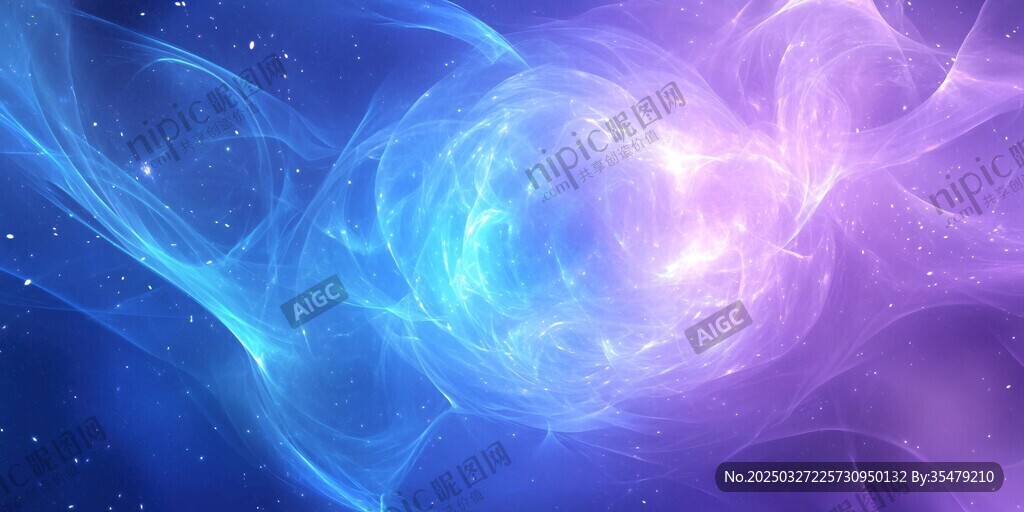 梦幻星空蓝色紫色星云背景