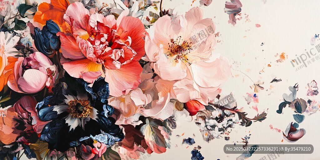绚丽花卉艺术画作