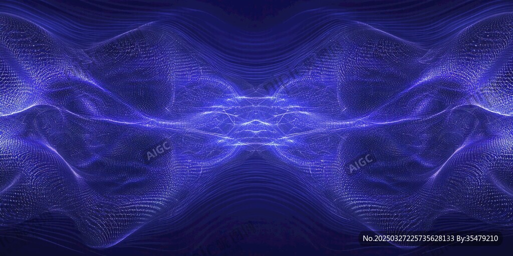 梦幻蓝色波纹抽象背景图