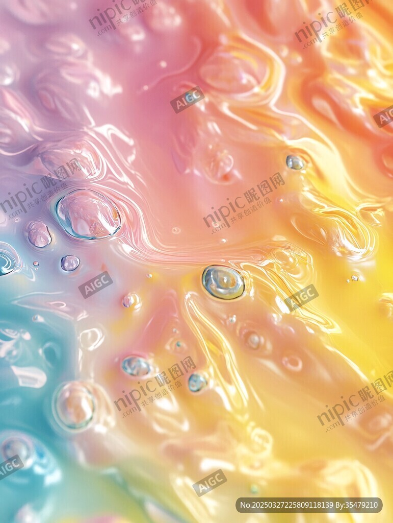 梦幻多彩泡泡流体图案