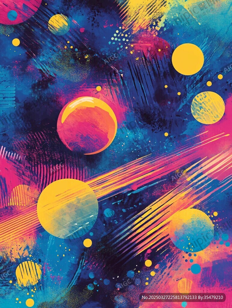 梦幻多彩宇宙抽象艺术图