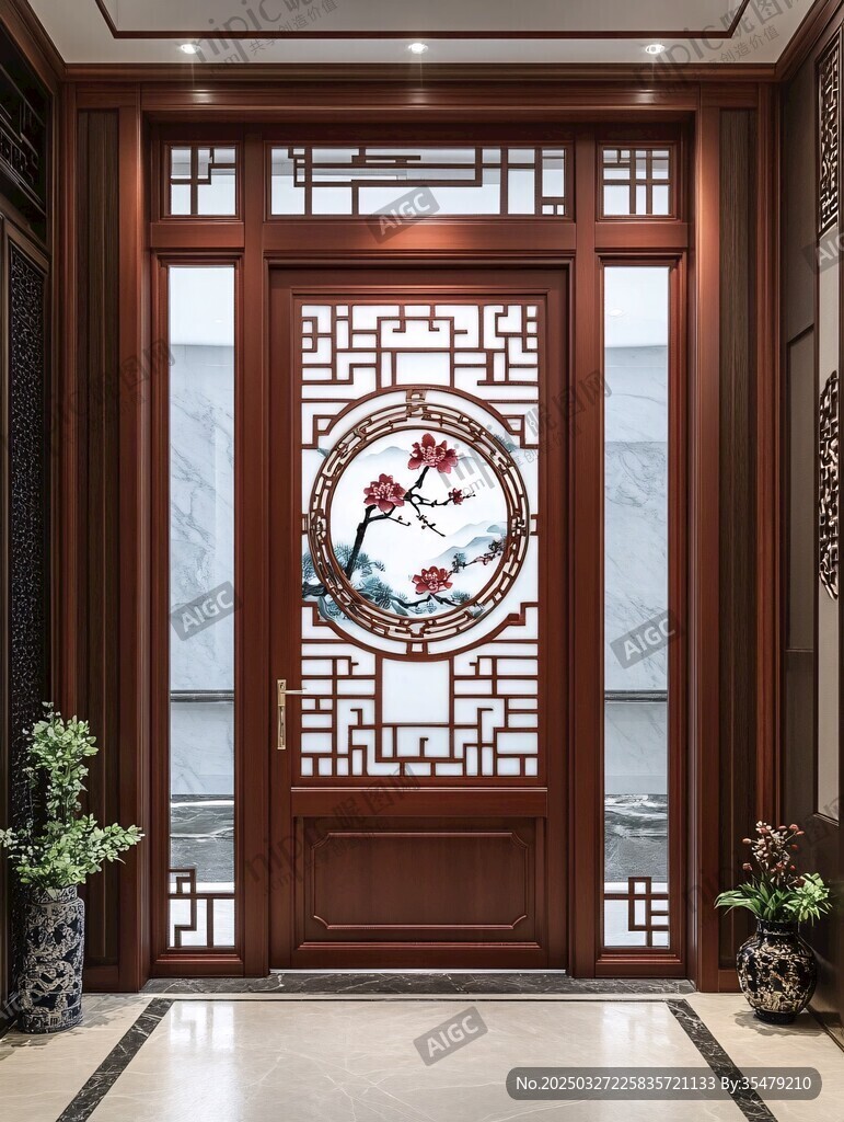 中式雕花木门 尽显典雅韵味