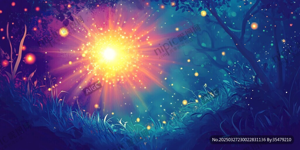 梦幻森林中的璀璨光芒