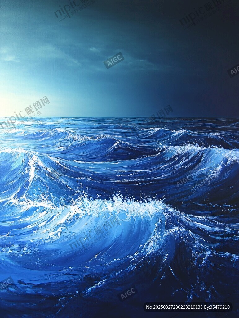 汹涌蓝海浪 天际曙光现