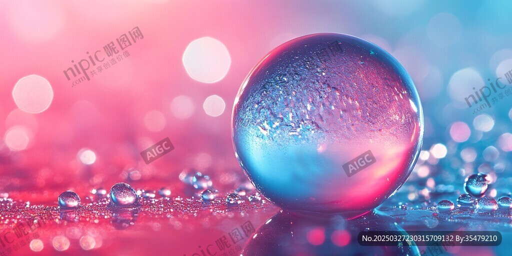 梦幻炫彩水珠微距摄影