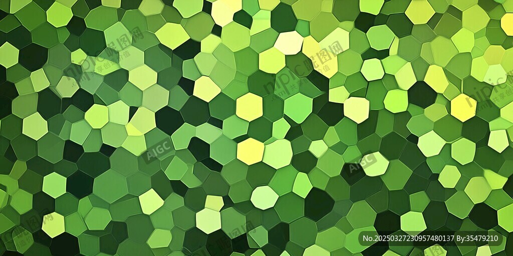 绿色六边形马赛克背景图