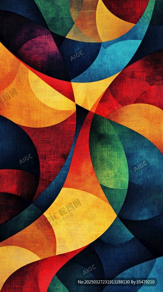 多彩几何抽象艺术图案
