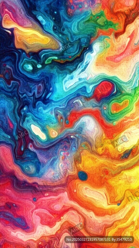 绚丽多彩流体艺术画作