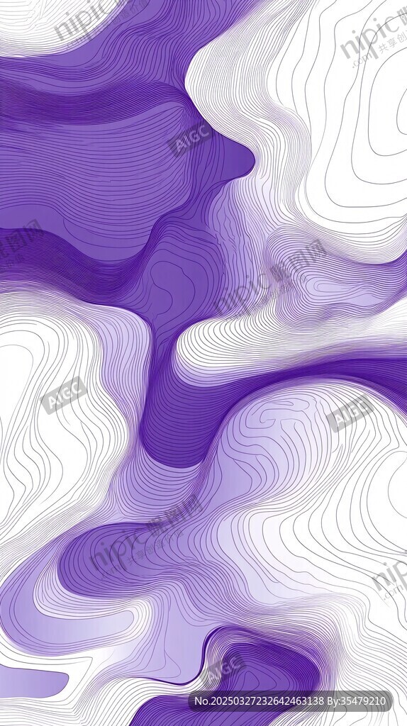 梦幻紫白流体抽象纹理图案