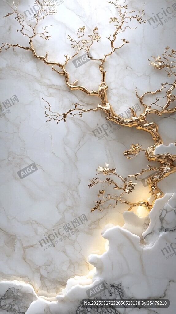 金枝玉叶大理石背景墙