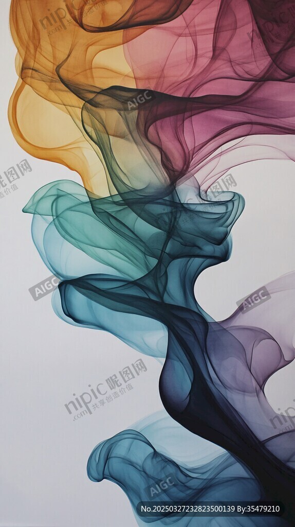 彩色烟雾舞动艺术画面