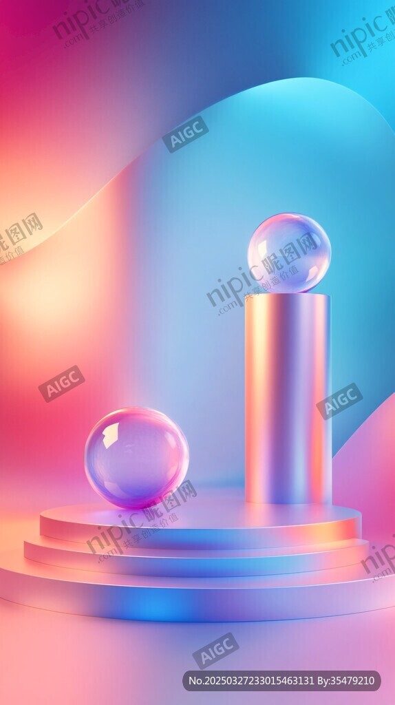 梦幻炫彩玻璃球展示台