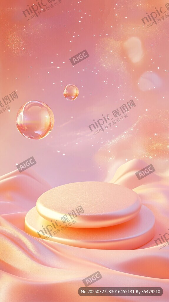 梦幻粉调产品展示台背景