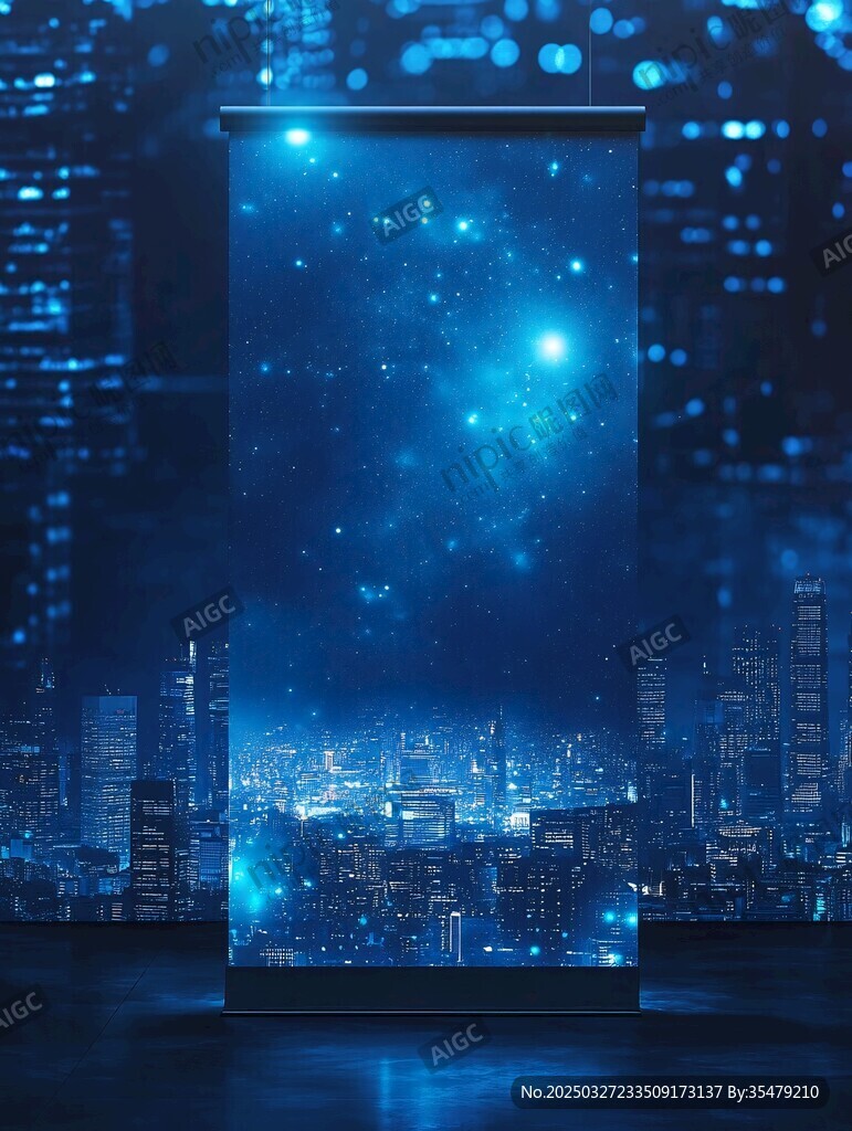 科技感城市星空展示背景