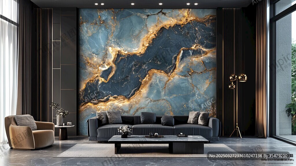 奢华客厅 大理石背景墙魅力