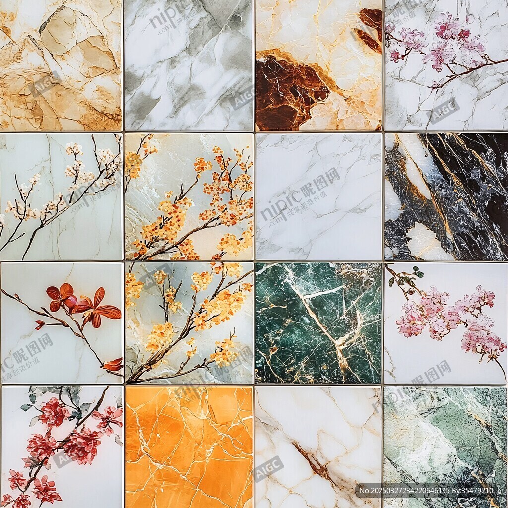 多样花纹瓷砖精美展示