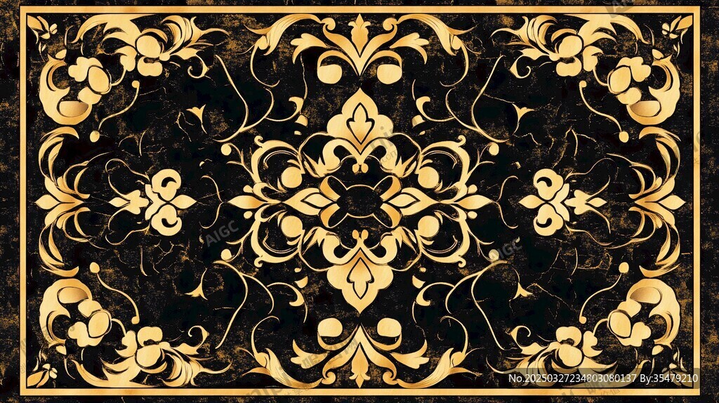 黑金奢华古典花纹图案