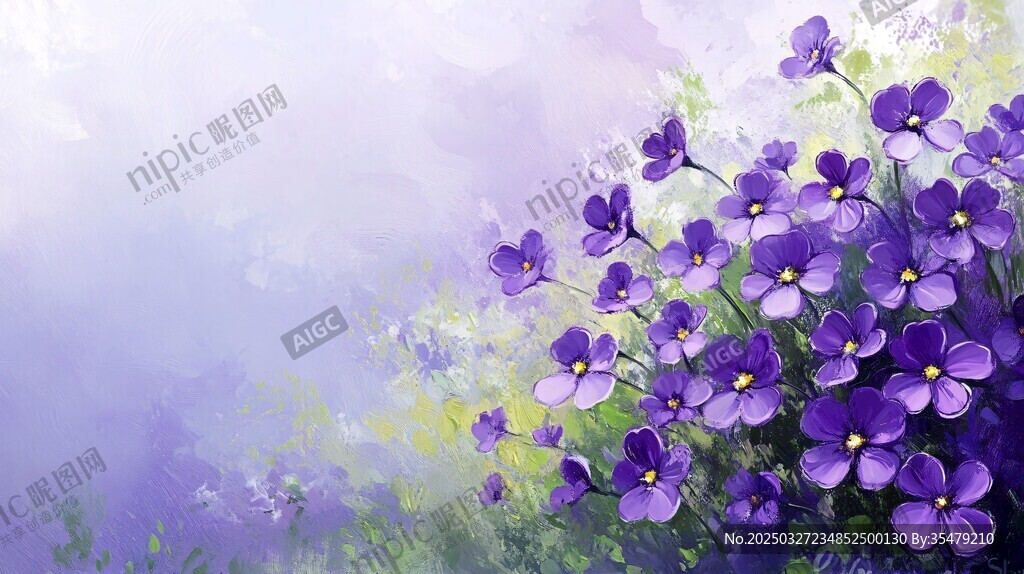 梦幻紫色花卉浪漫背景图