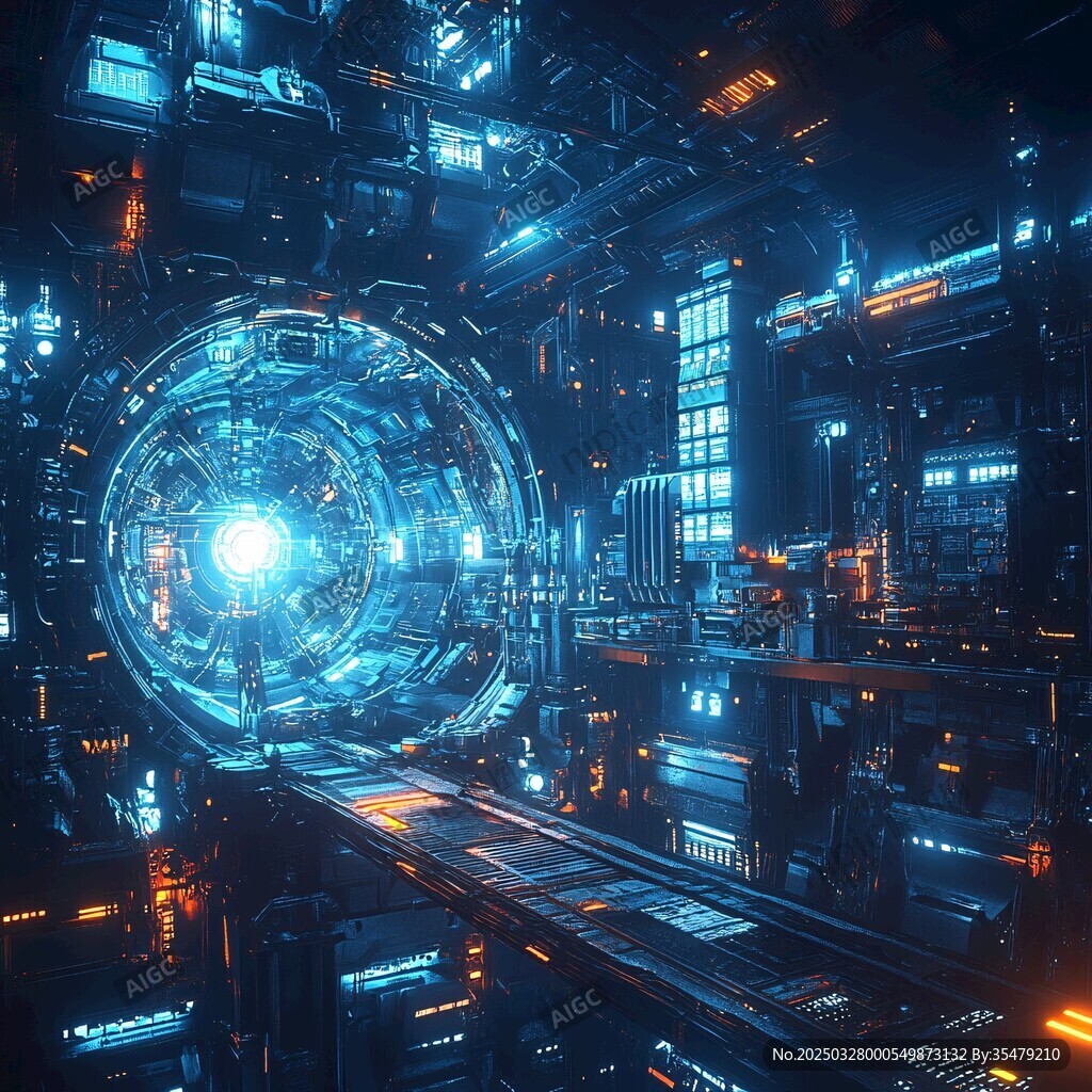 未来科技感的科幻空间场景