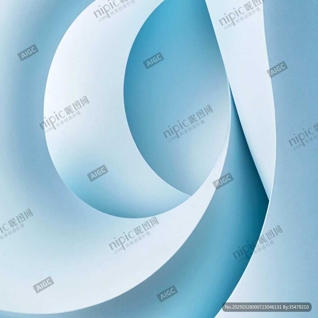 淡蓝色渐变曲线抽象背景图