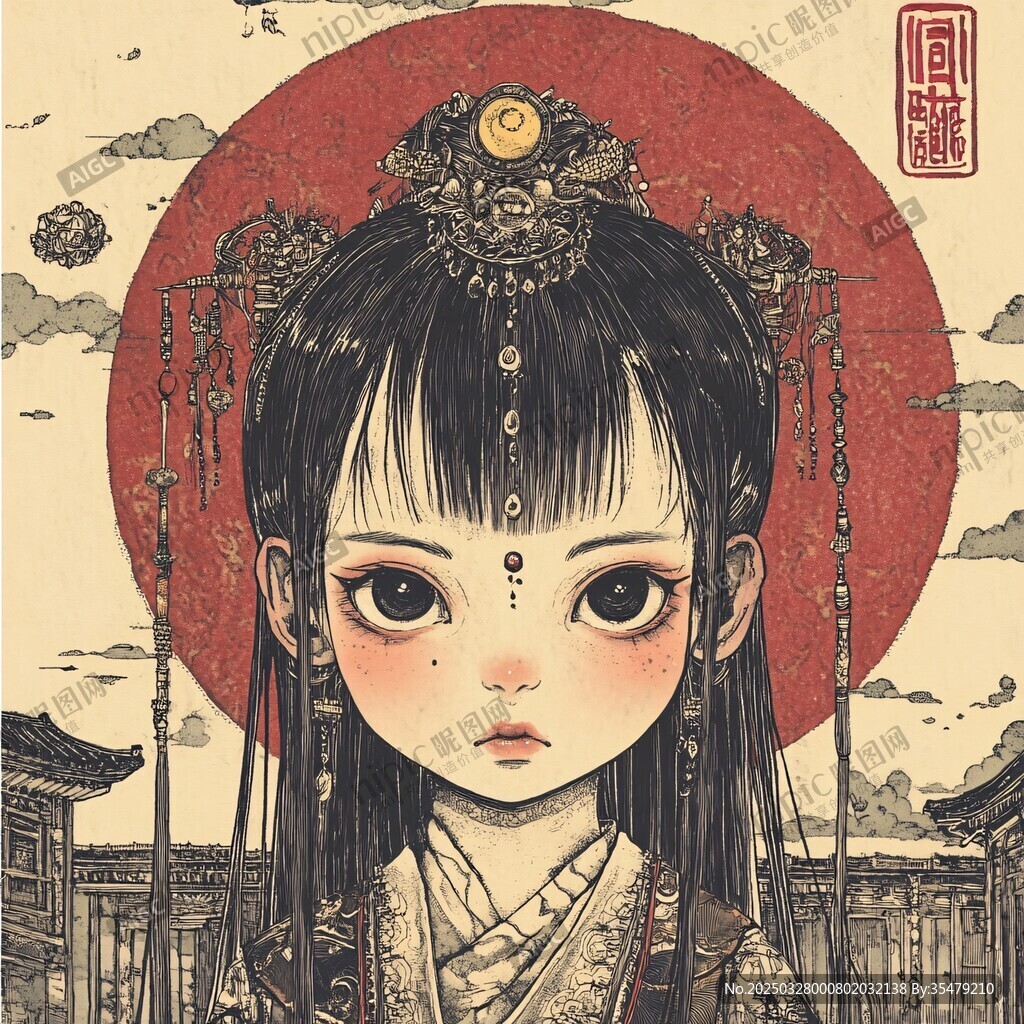 古风萌系少女古典形象