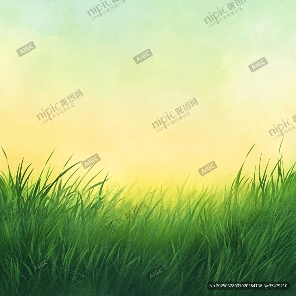 嫩绿草地背景图
