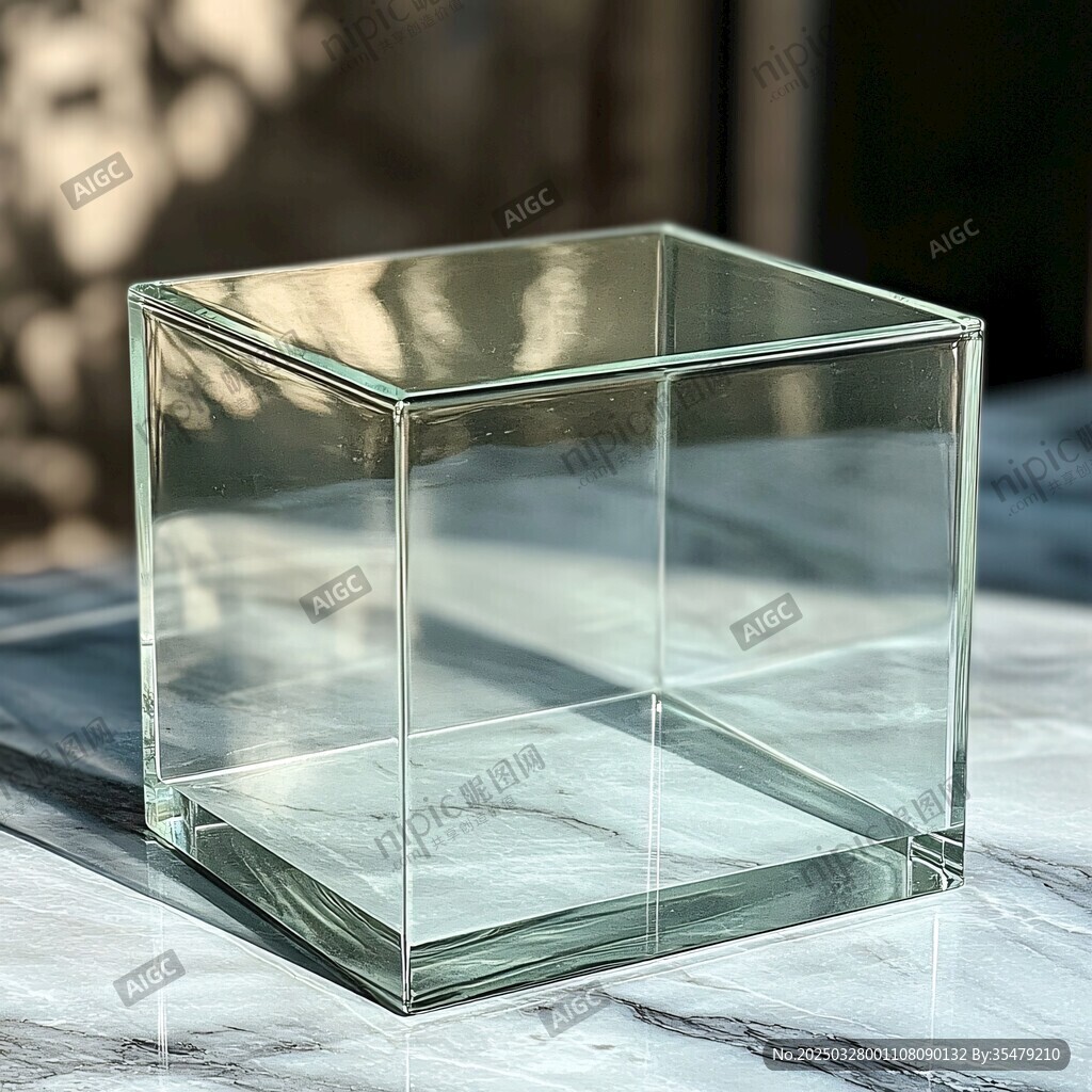 透明方形玻璃容器摆件