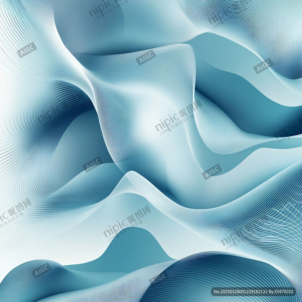 蓝调动感抽象波浪纹理图