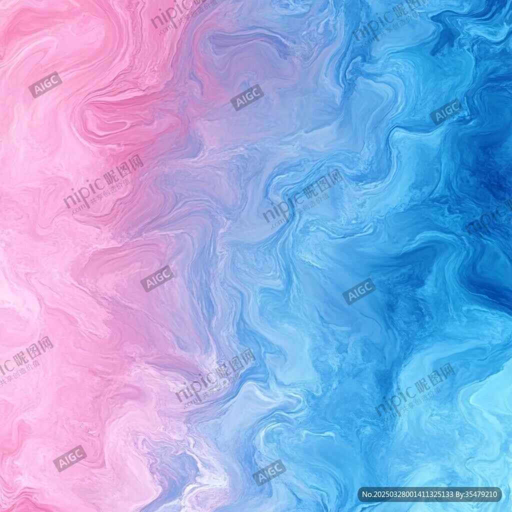 梦幻蓝粉交融流体艺术背景