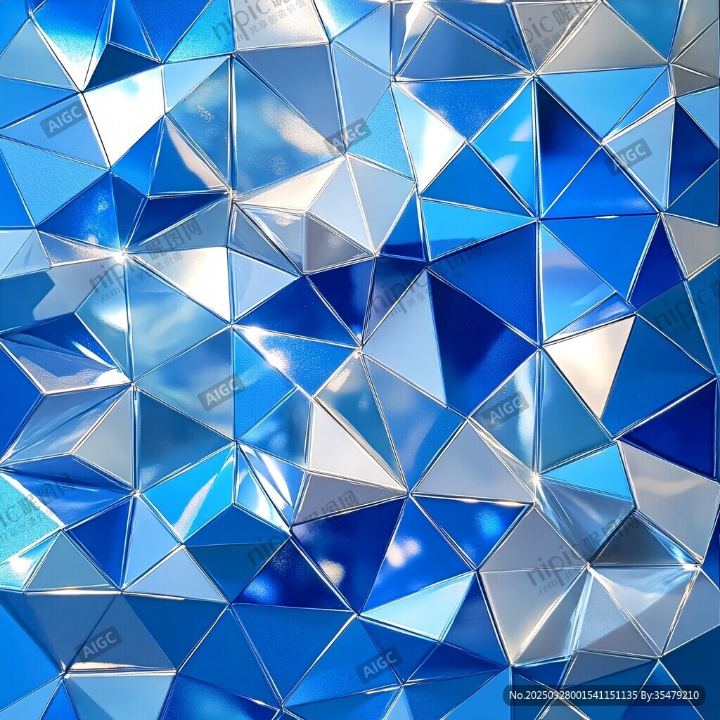蓝色多边形几何纹理背景