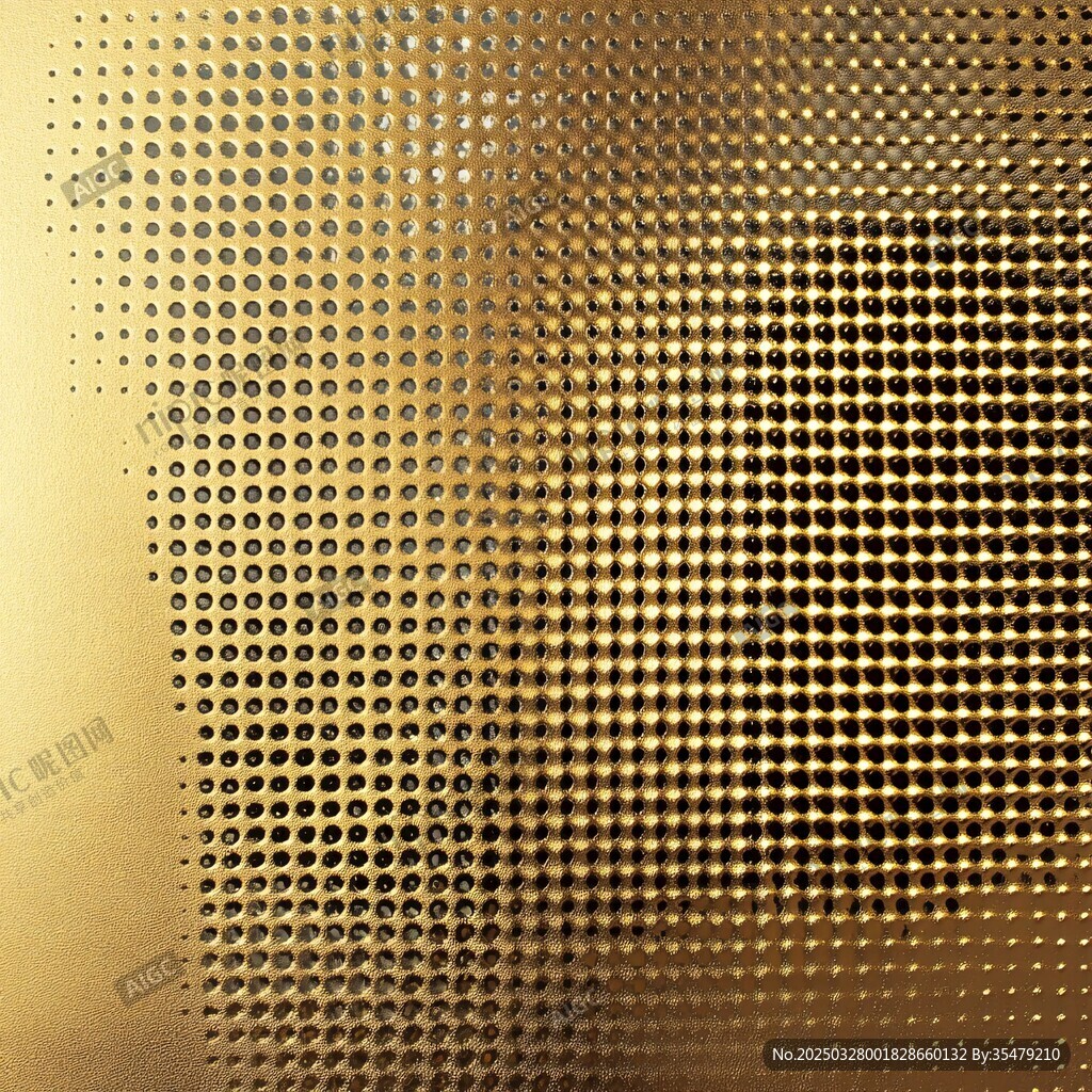 金色穿孔金属质感纹理图