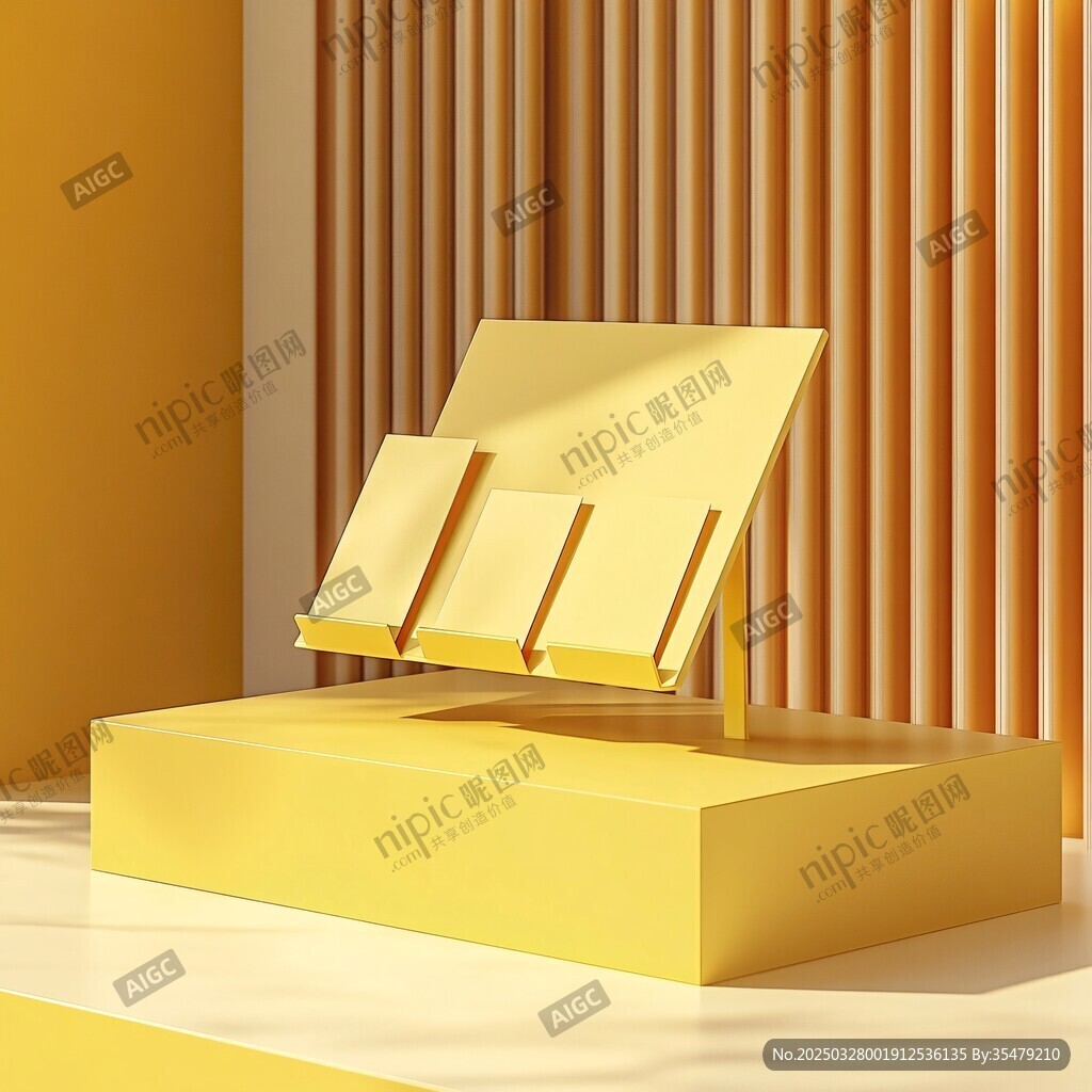 黄色展示架简约陈列场景