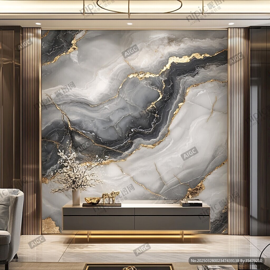 奢雅大理石电视背景墙设计