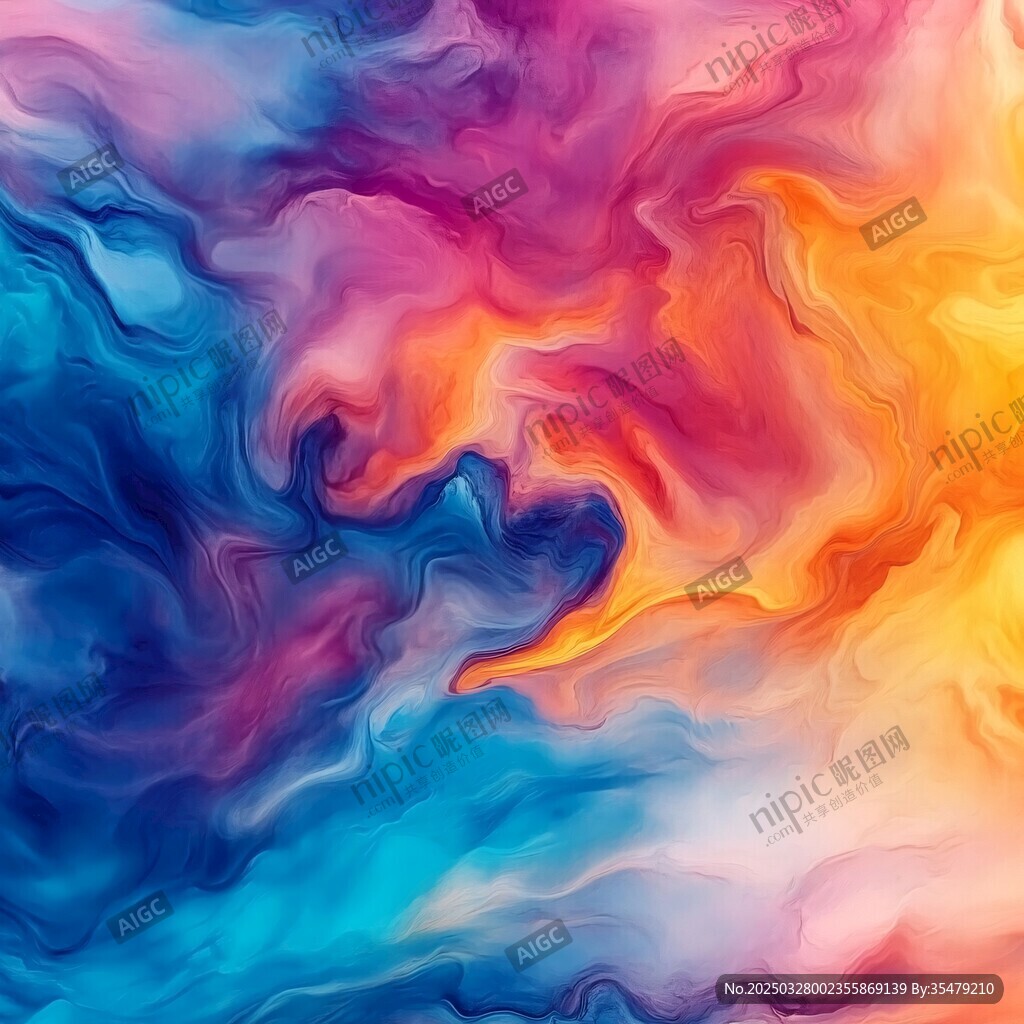 梦幻炫彩流体艺术背景图